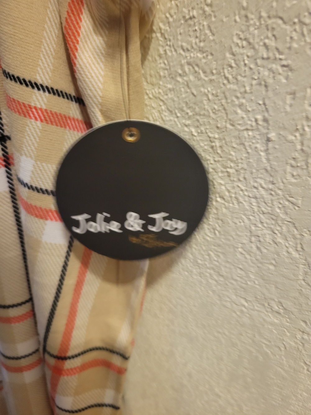 Jules & Joy Beige Plaid Overall Dress - Picture 4 of 5